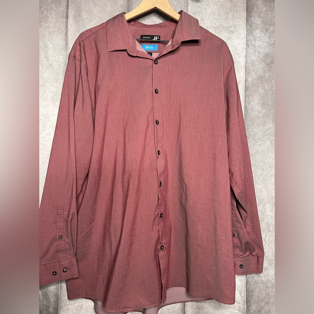 jf j.ferrar Maroon Casual Button-Down Shirt